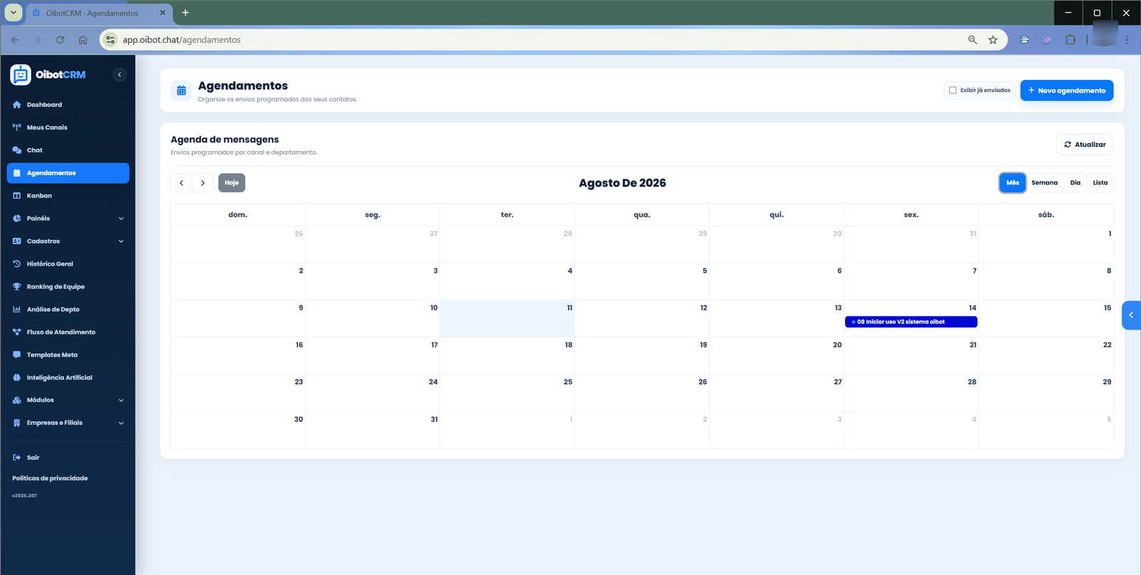 Agenda de mensagens